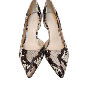 Nine West Black and Cream Snakeskin Heels